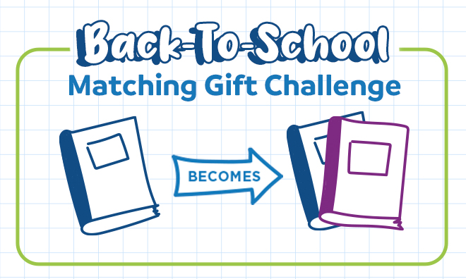 One book doubles to two in this Matching Gift Challenge for RIF!