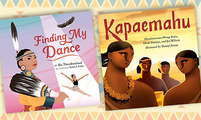 Celebrate Native American Heritage Month! Featuring books such as Finding My Dance by Ria Thundercloud and illustrated by Kalila J. Fuller and Kapaemahu by  Hinaleimoana Wong-Kalu, Dean Hamer and Joe Wilson, and illustrated by Daniel Sousa 