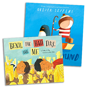 Two books (Benji, the Bad Day and Me and Lost and Found) from the Every Book Counts Webinar